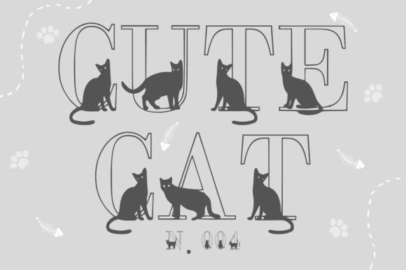 Cute Cat N.004: A Playful Font for Creative Expression and Design Projects